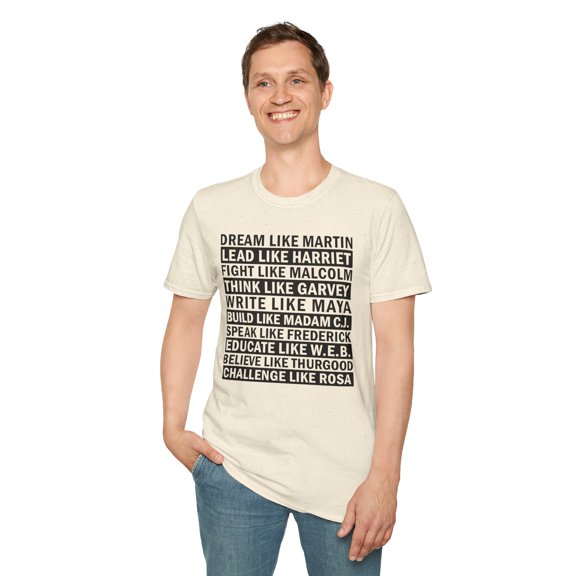 Dream Like Martin, Gildan Unisex Softstyle T-Shirt, Graphic Tee, S-3XL