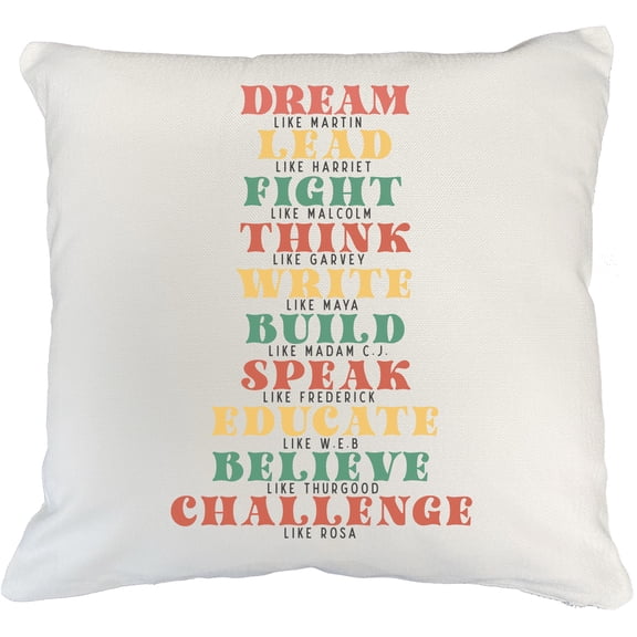 Dream Like Martin, Lead Like Harriet, Black History Month Inspirational Quote Merch Gift, White Pillow Case 18X18 IN