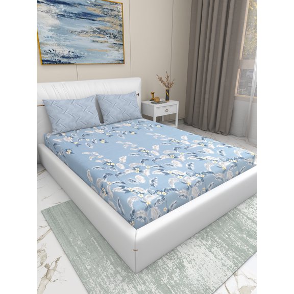 Dream Living 3-Piece King Size Soft Microfiber Bed Sheet Set - Aqa Seaweeds