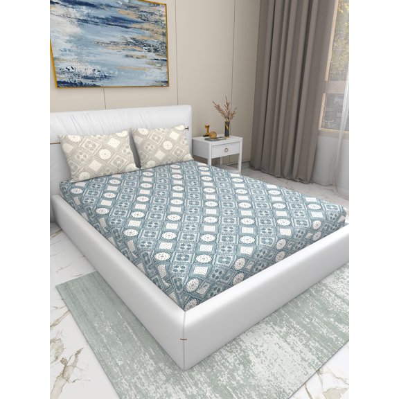 Dream Living King Size 3-Piece Soft Microfiber Bed Sheet Set - Geometrical Shape