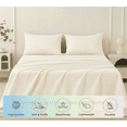 thumbnail image 1 of Dream Living King Size Bedding Set (Includes 1 Flat Sheet, 1 Fitted Sheet, 2 Pillow Covers, 14'' Deep Pocket Soft Microfiber 4 Piece Set) Cream, 1 of 6
