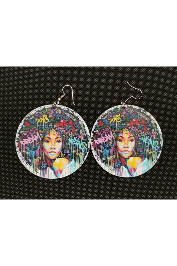Dream, Love, Live Afro Earrings