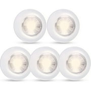 Dream Master Battery Operated Lights Tap Lights LED Push Lights Stick on Lights Portable Under Cabinet Lighting Wireless Kitchen Closet Counter Night Lights 5 Pack (Warm White )