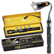 Dream Master Magnetic Pickup Tool with 3 LED Lights, Telescoping Magnet Flashlight, Gifts for Men, Black