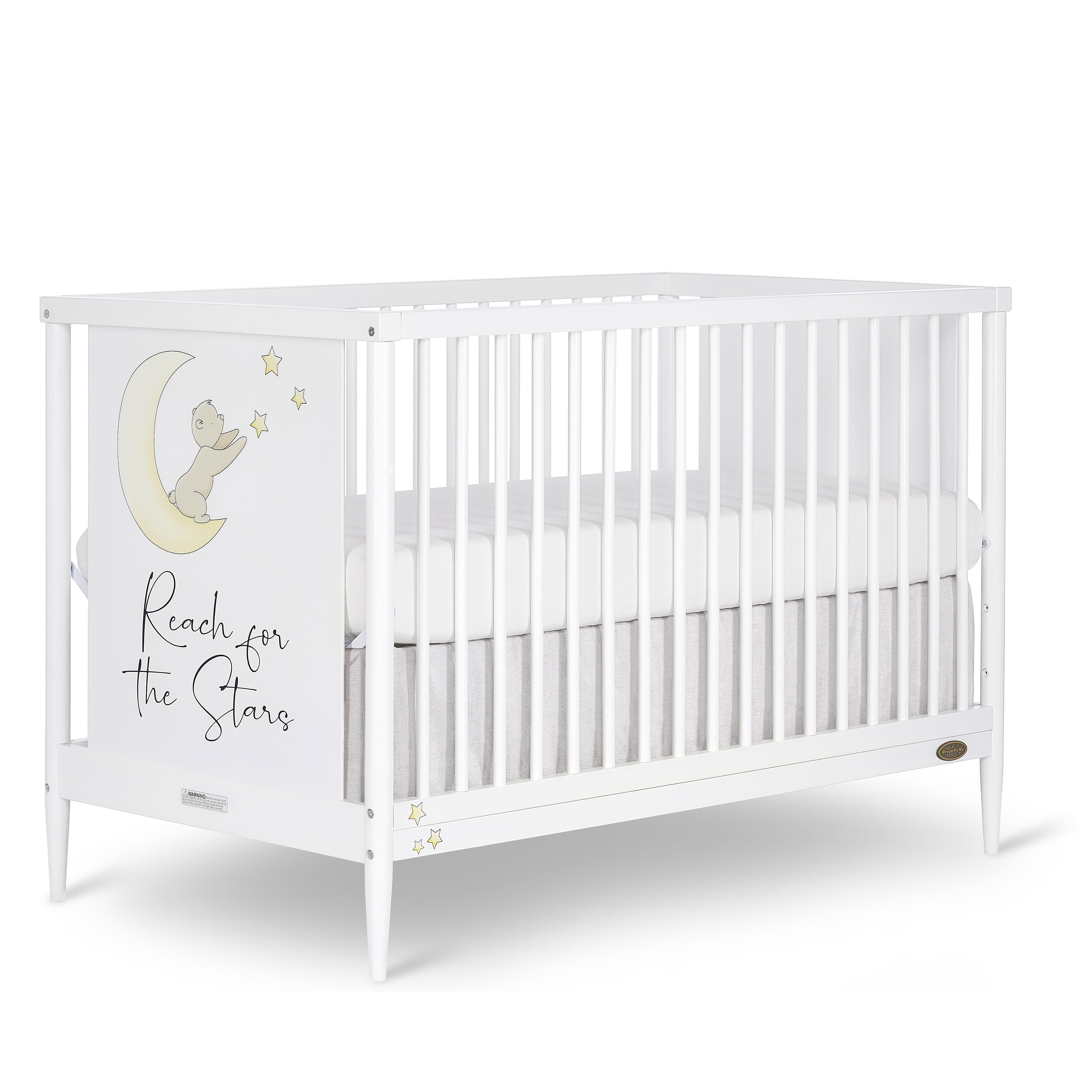 White Pine Moon Bear Convertible Crib with Changing Table