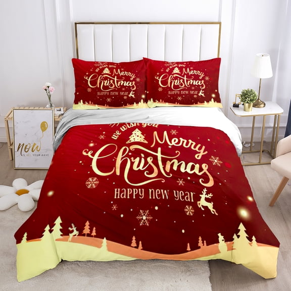 Dream NS Red Snowflake Tree Bedding Set Happy New Year bedding home textiles set bedlothes Duvet Cover