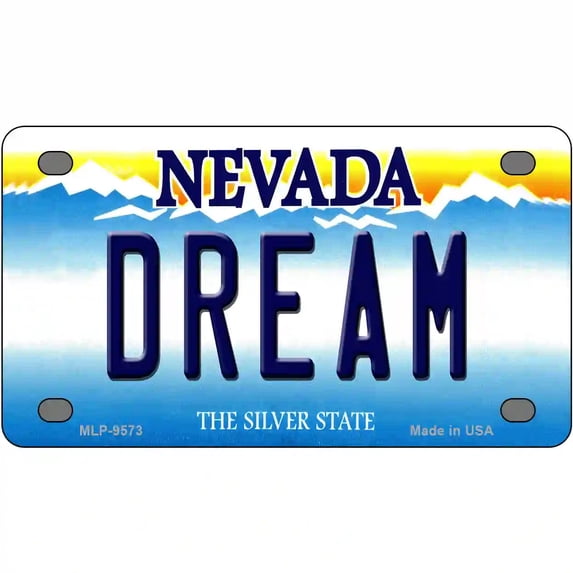 Dream Nevada Novelty Metal License Plate 4" x 2.2" Mini