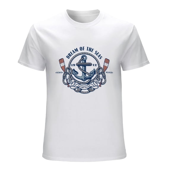 Dream Of The Seas Vintage T-shirt Mens Cotton Classic Crewneck Short Sleeve Tees Unisex White 5XL