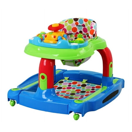Dream On Me 2-in-1 Baby Tunes Musical Activity Walker and Rocker, Blue