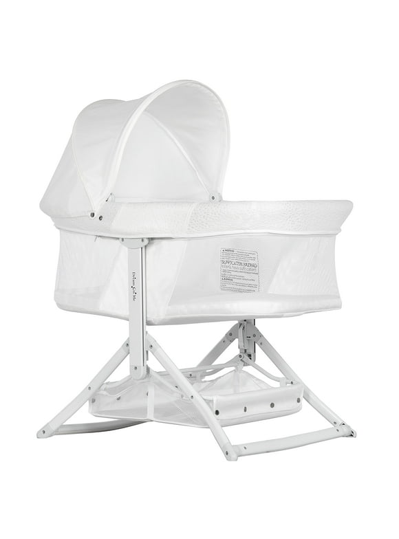 Dream On Me 2-in-1 Convertible Insta Fold Bassinet and Cradle, Lightweight and Portable, White