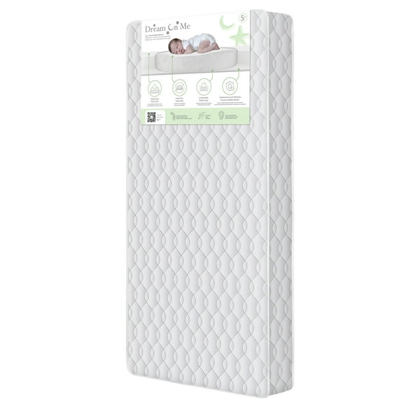 Dream On Me 2 in 1 Cozy Cloud Crib and Toddler Mattress, Taffeta