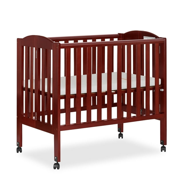 Dream On Me 2-in-1 Folding Portable Mini Crib, Cherry - Walmart.com