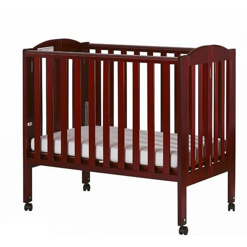 Dream On Me 2in1 Folding Portable Mini Crib, Cherry