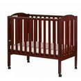 Dream On Me 2in1 Folding Portable Mini Crib, Cherry