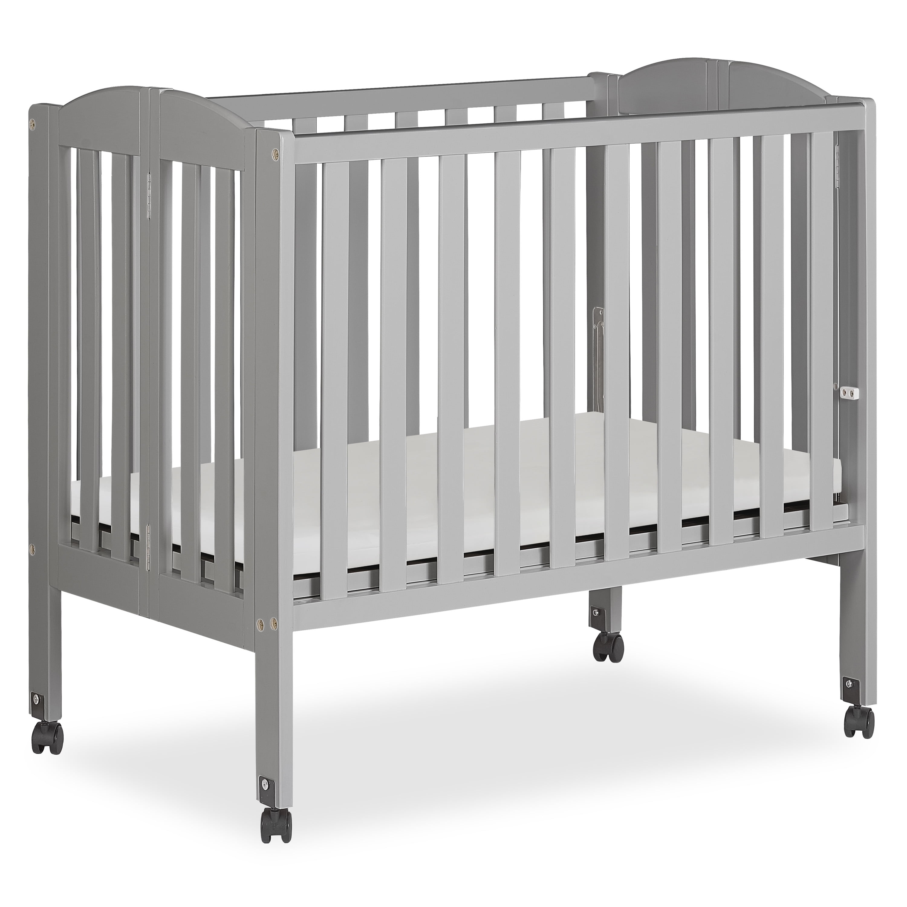 Cool Gray Pine 2-in-1 Folding Portable Mini Crib