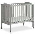 thumbnail image 1 of Dream On Me 2-in-1 Folding Portable Mini Crib in Cool Grey, Mattress Pad Included, Easy to Fold and Store Baby Crib, Two Adjustable Mattress Height positions Convertible Crib, 1 of 8