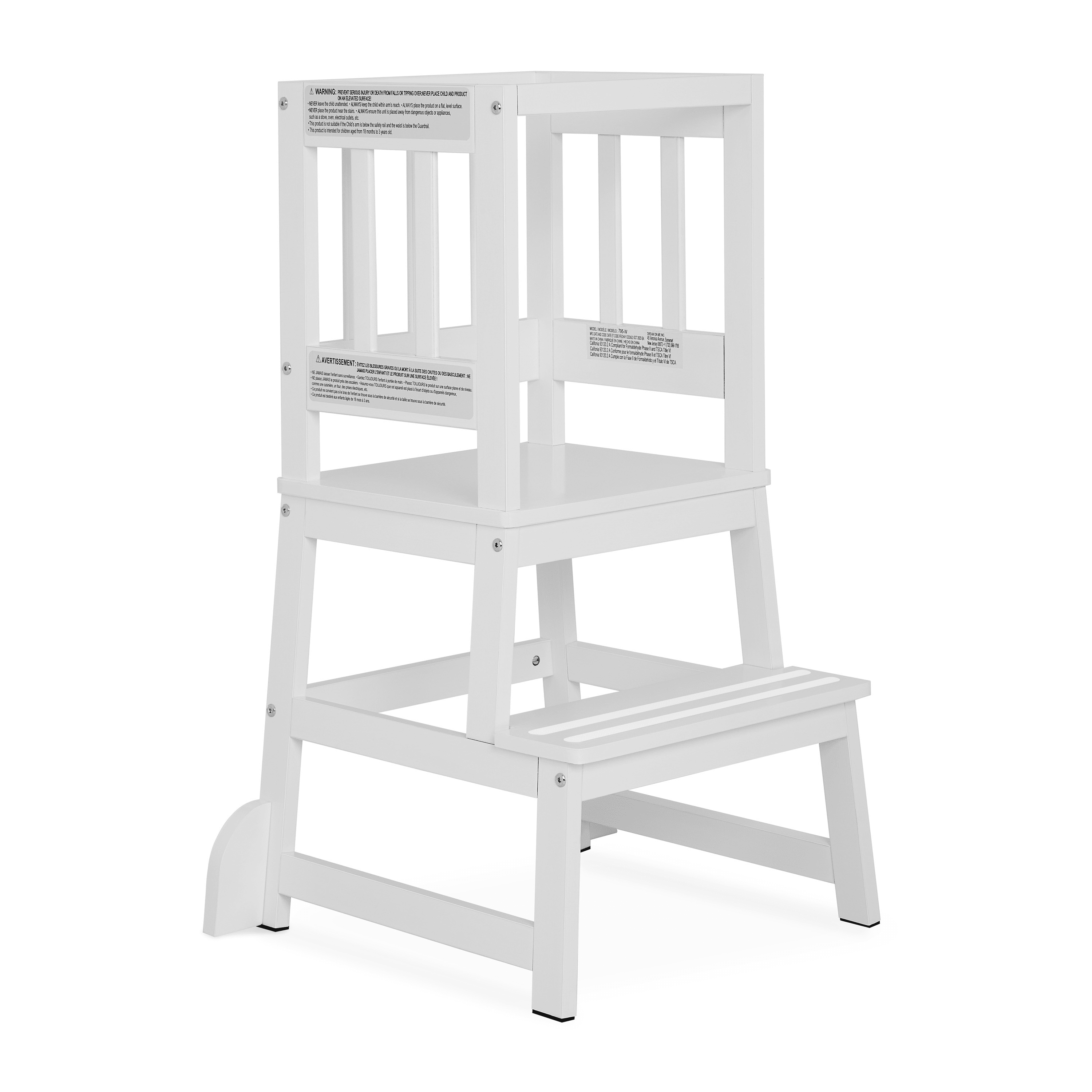 Dream On Me 2-in-1 Funtastic Tower and Step Stool, Easy to Assemble, White