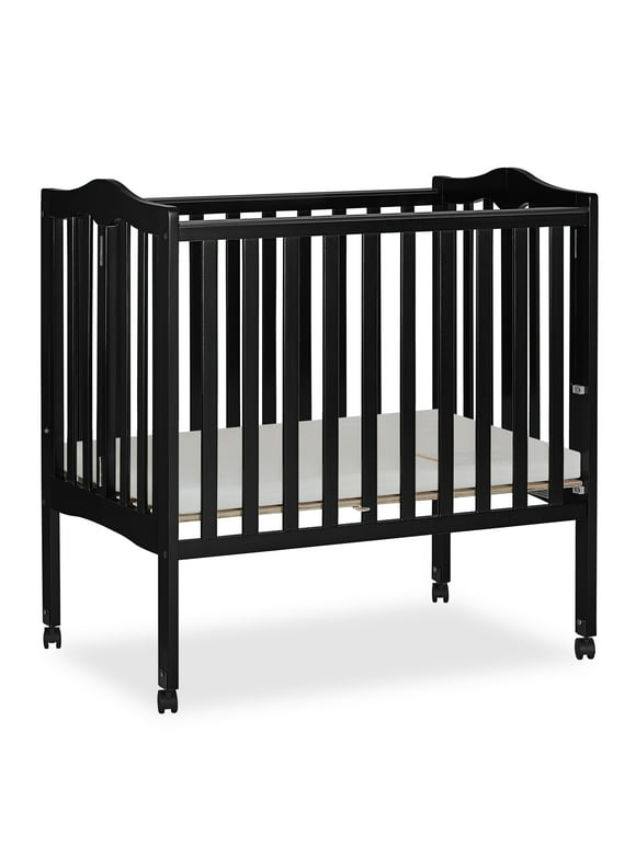 Dream On Me 2-in-1 Lightweight Folding Portable Crib, Black