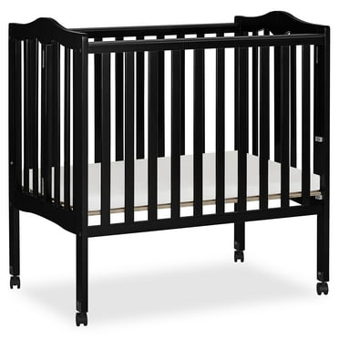 Dream On Me 2-in-1 Lightweight Folding Portable Crib, Black