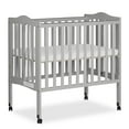 thumbnail interactive-video image 1 of Dream On Me 2-in-1 Lightweight Folding Portable Crib, Pebble Grey, 1 of 10