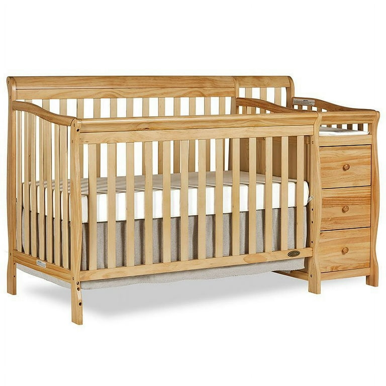 Natural wood crib and best sale changing table