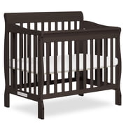 Dream On Me Aden 4-in-1 Convertible Mini Crib In Chocolate Chip, Greenguard Gold Certified