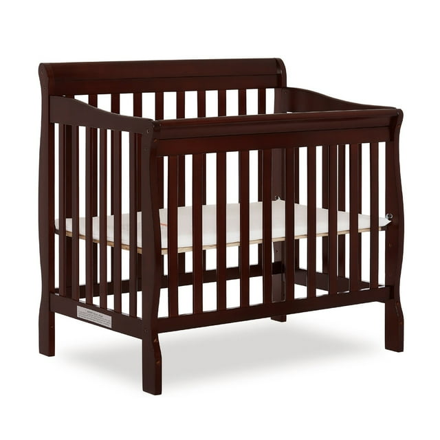Dream On Me Aden 4in1 Convertible Mini Crib In Espresso, Greenguard