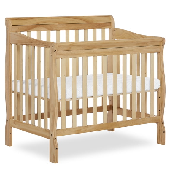 Dream On Me Aden 4-in-1 Convertible Mini Crib In Natural, Greenguard Gold Certified