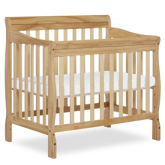 Dream On Me Aden 4-in-1 Convertible Mini Crib In Natural, Greenguard Gold Certified