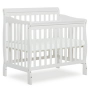 Dream On Me Aden 4-in-1 Convertible Mini Crib In Mystic Grey, Greenguard Gold Certified