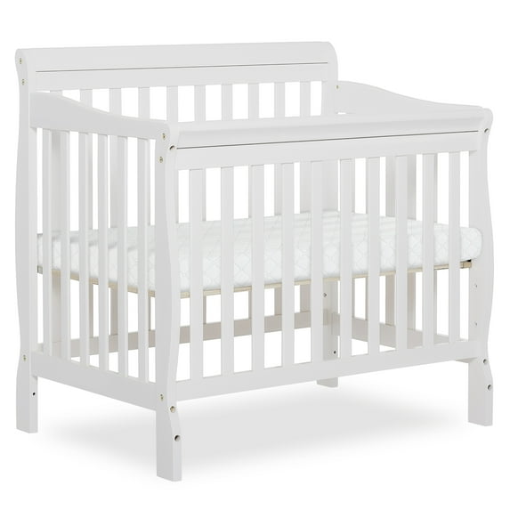 Dream On Me Aden 4-in-1 Convertible Mini Crib In White, Greenguard Gold Certified