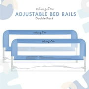 Dream On Me Adjustable Mesh Bed Rail Double Pack, Breathable and Durable Fabric, Blue