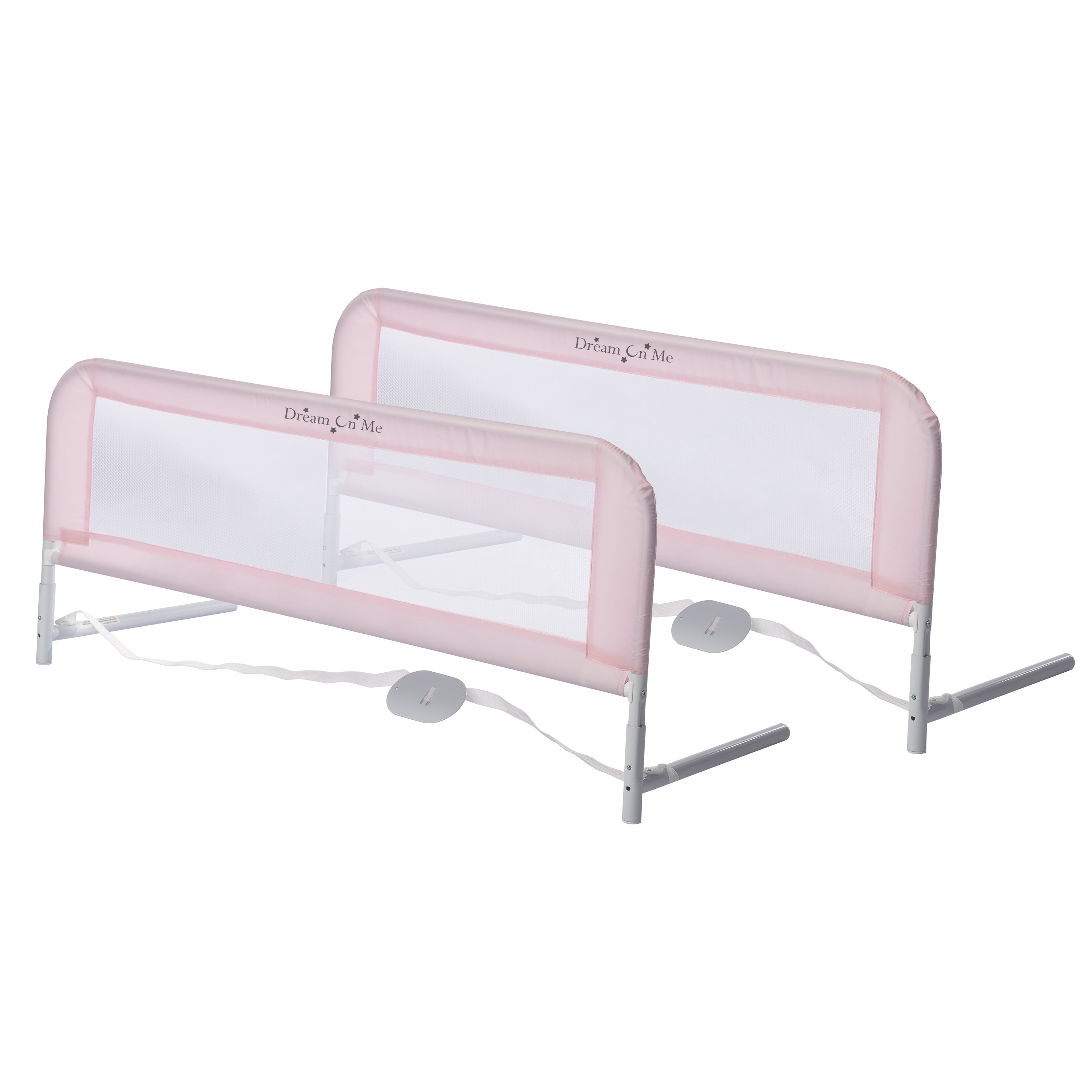 Pink Adjustable Mesh Safety Bed Rail for Twin Bed, 40" x 15", 2 Piece Set
