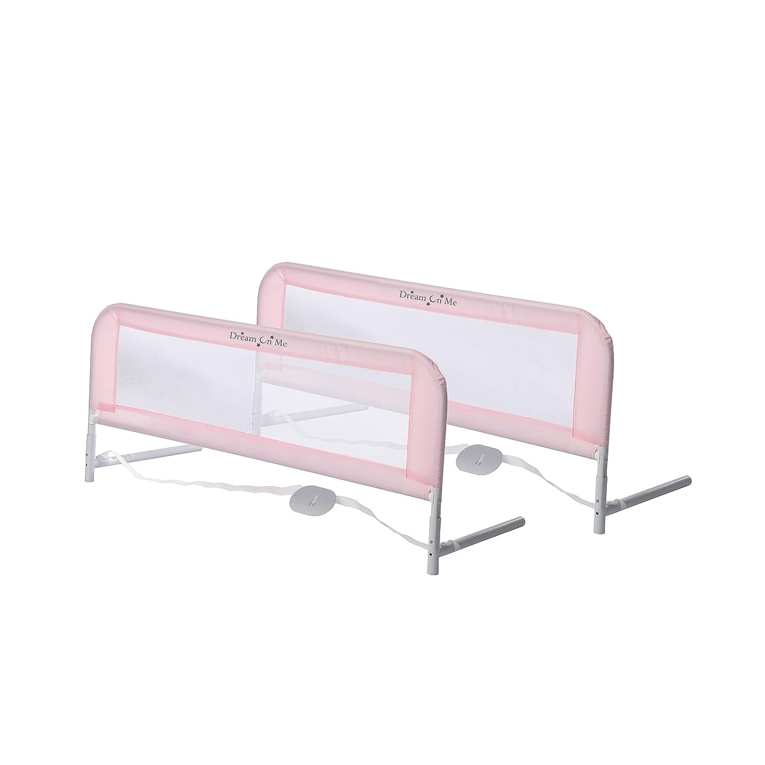 Dream On Me Adjustable Mesh Bed Rail in Pink, Two Height Levels