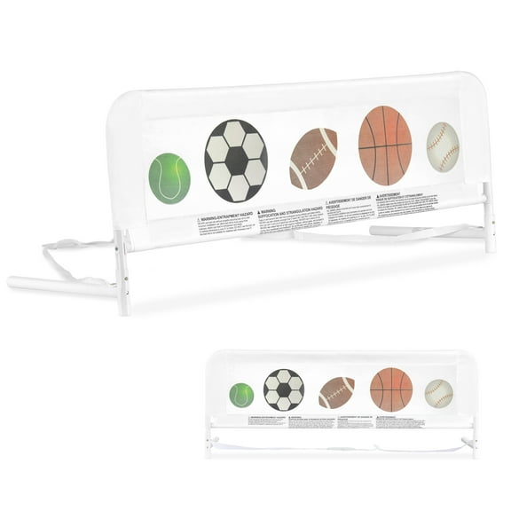 Dream On Me Adjustable Mesh Bed Rail, Sports Print