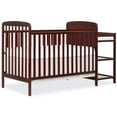 thumbnail image 1 of Dream On Me Anna 3-in-1 Convertible Crib with Changing Table Cherry, Changing Pad Included, Converts from Baby Crib to Toddler Bed, Day Bed and Kids Sofa, Three Adjustable Mattress Height Positions, 1 of 12