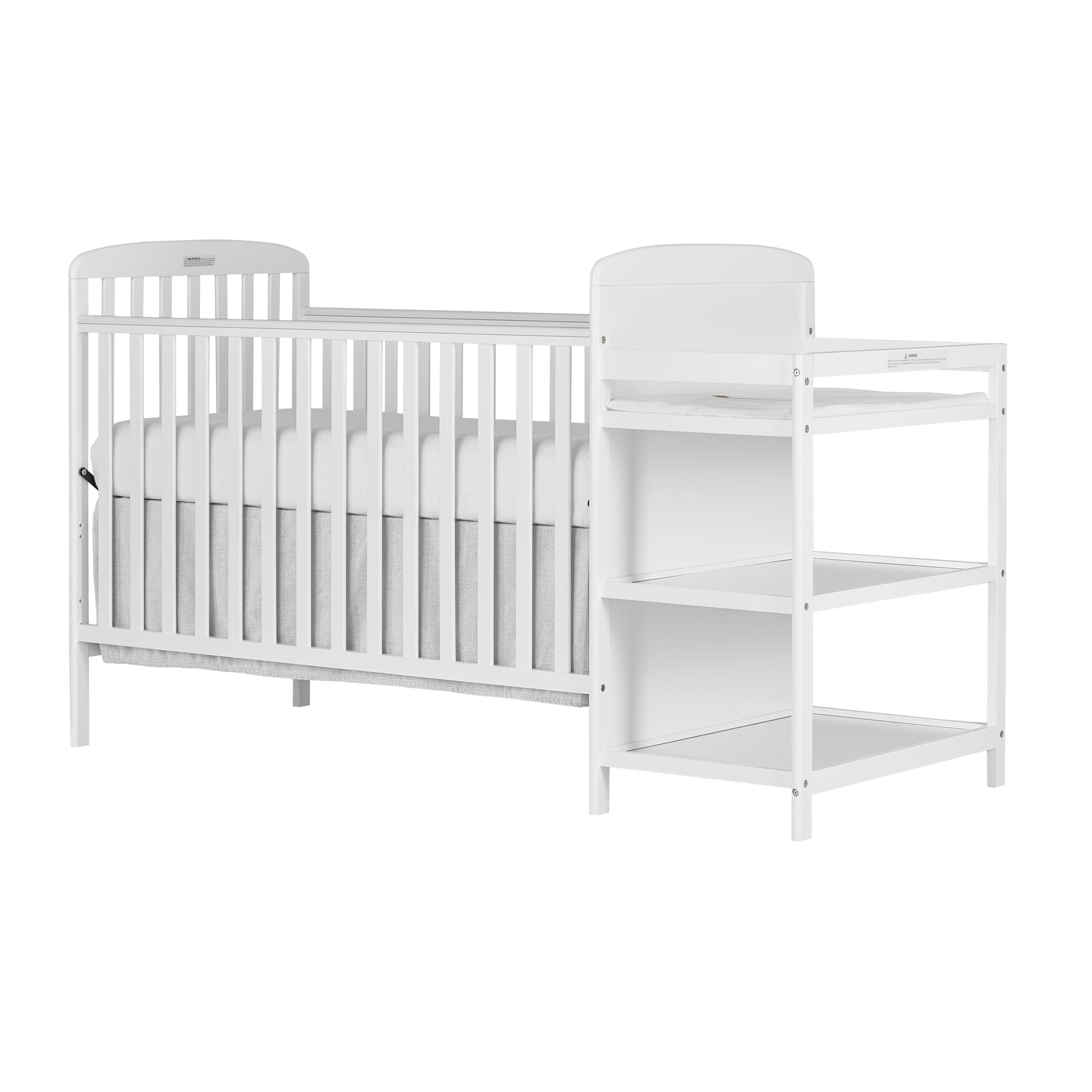 Dream On Me Anna 3-in-1 Full Size Crib and Changing Table Combo in White - image 1 of 16