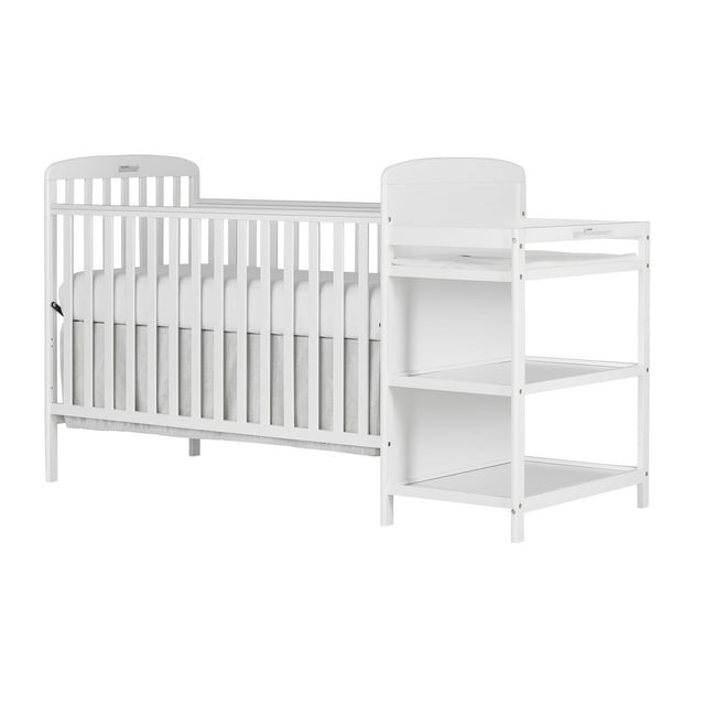 Dream On Me Anna 3-in-1 Full Size Crib and Changing Table Combo in White