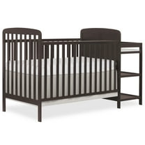 Dream On Me Anna 3-in-1 Convertible Crib with Changing Table Chocolate, Changing Pad Included Converts from Baby Crib to Toddler Bed, Day Bed and Kids Sofa, Three Adjustable Mattress Height Positions
