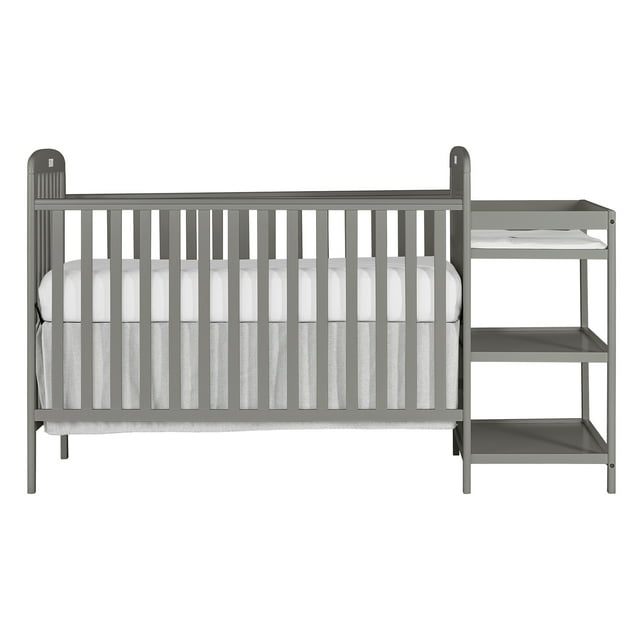 Dream On Me Anna 4in1 Full Size Crib and Changing Table Combo, Steel