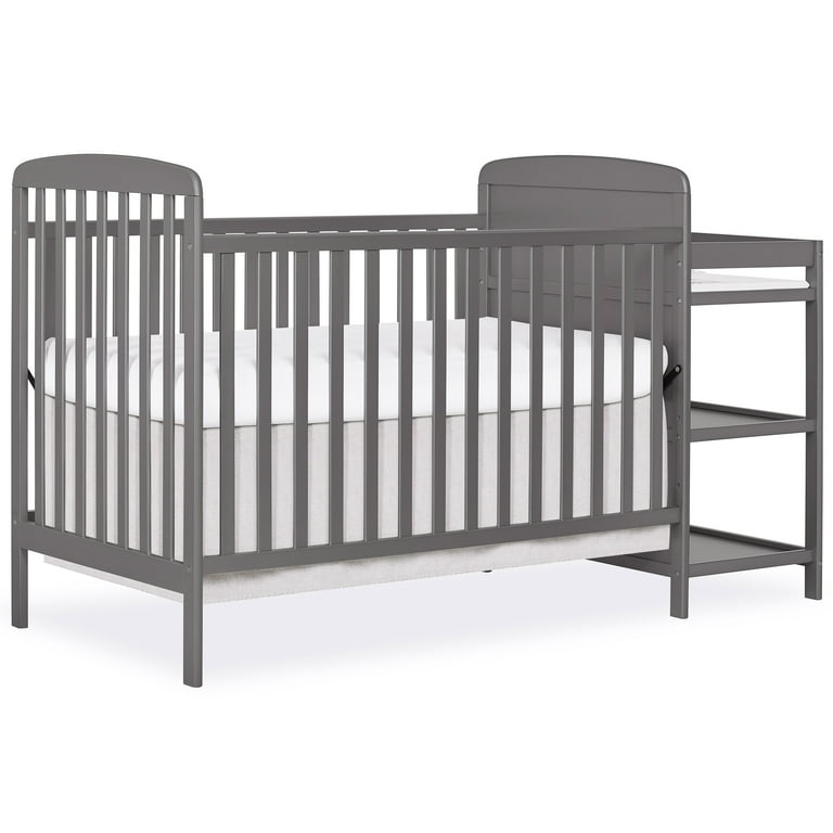 Dream On Me Anna 3-in-1 Convertible Crib and Changing Table Steel