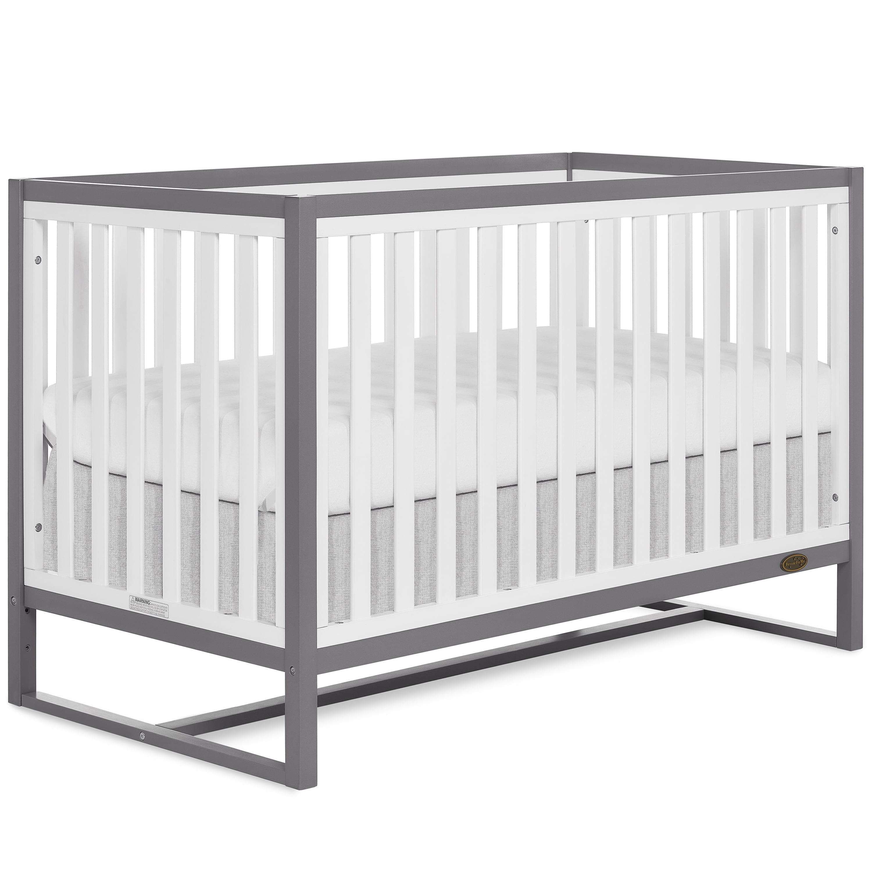 Dream On Me Arlo 5-In-1 Convertible Crib, Steel Grey And White