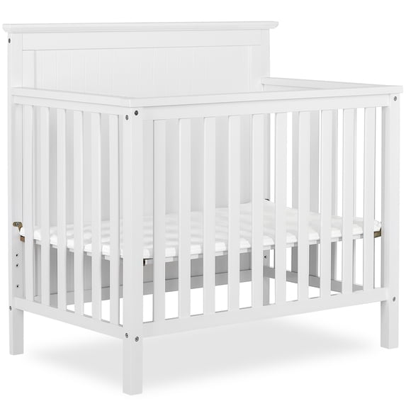 Dream On Me Ava 4-in-1 Convertible Mini Baby Crib, White