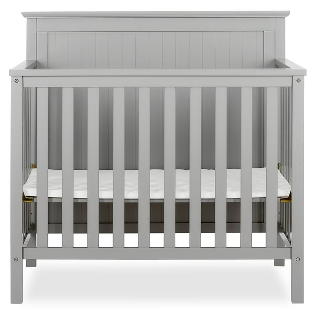 Dream On Me Ava 4-in-1 Convertible Mini Crib, Pebble Grey