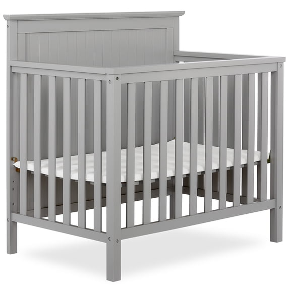 Dream On Me Ava 4-in-1 Convertible Mini Baby Crib, Pebble Grey