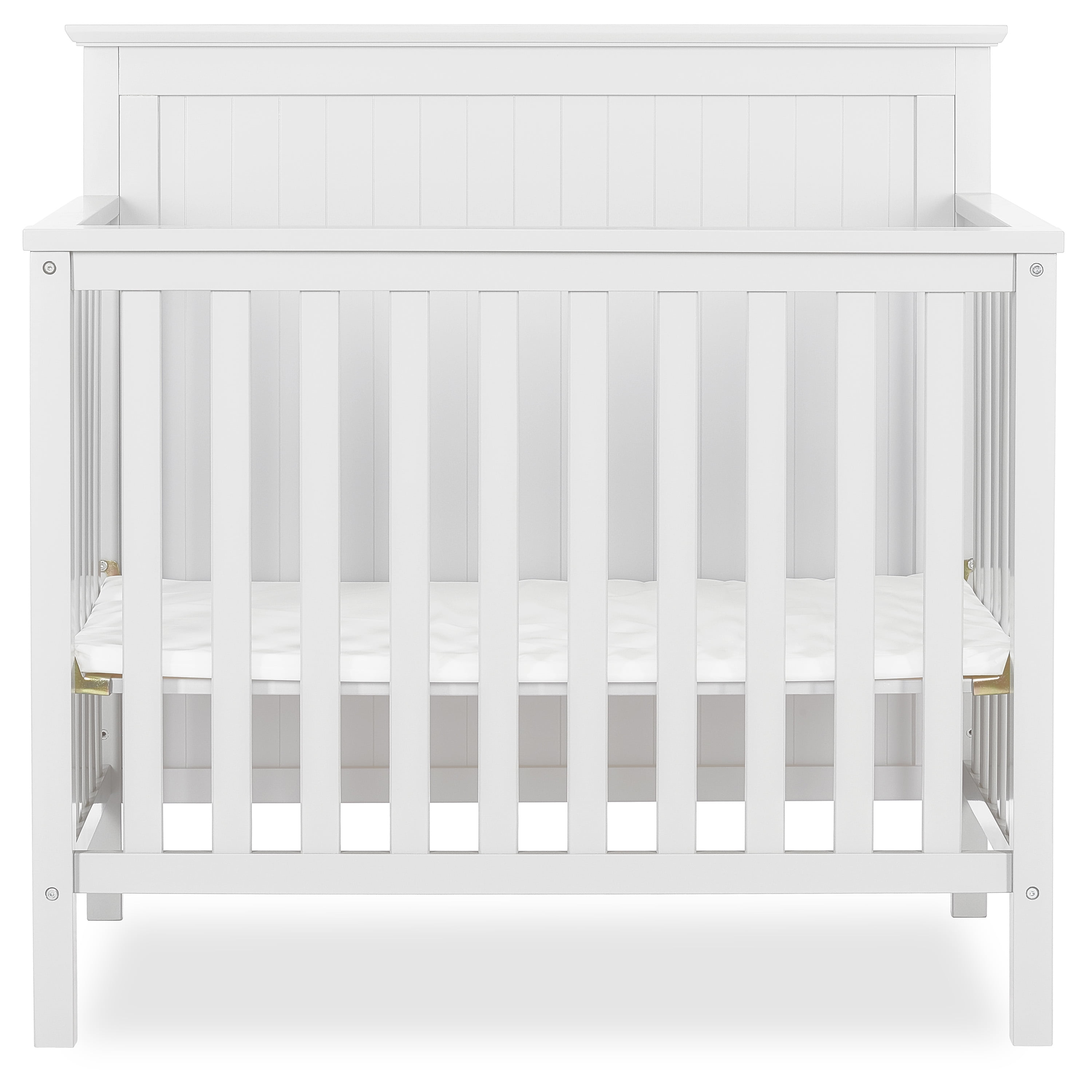 Ava White Pinewood 4-in-1 Convertible Mini Crib
