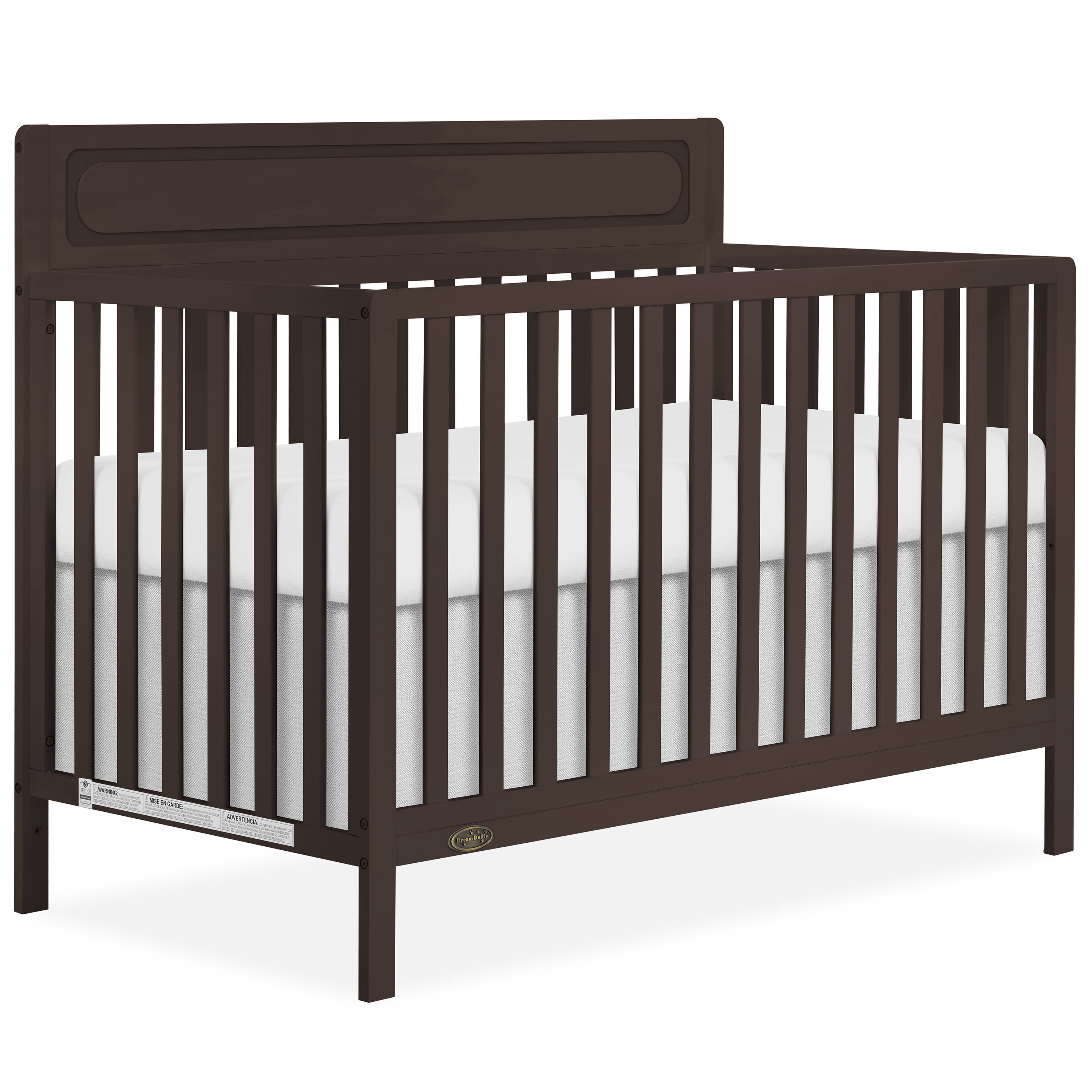 Dream On Me Avery 5-in-1 Convertible Crib, Chocolate Chip