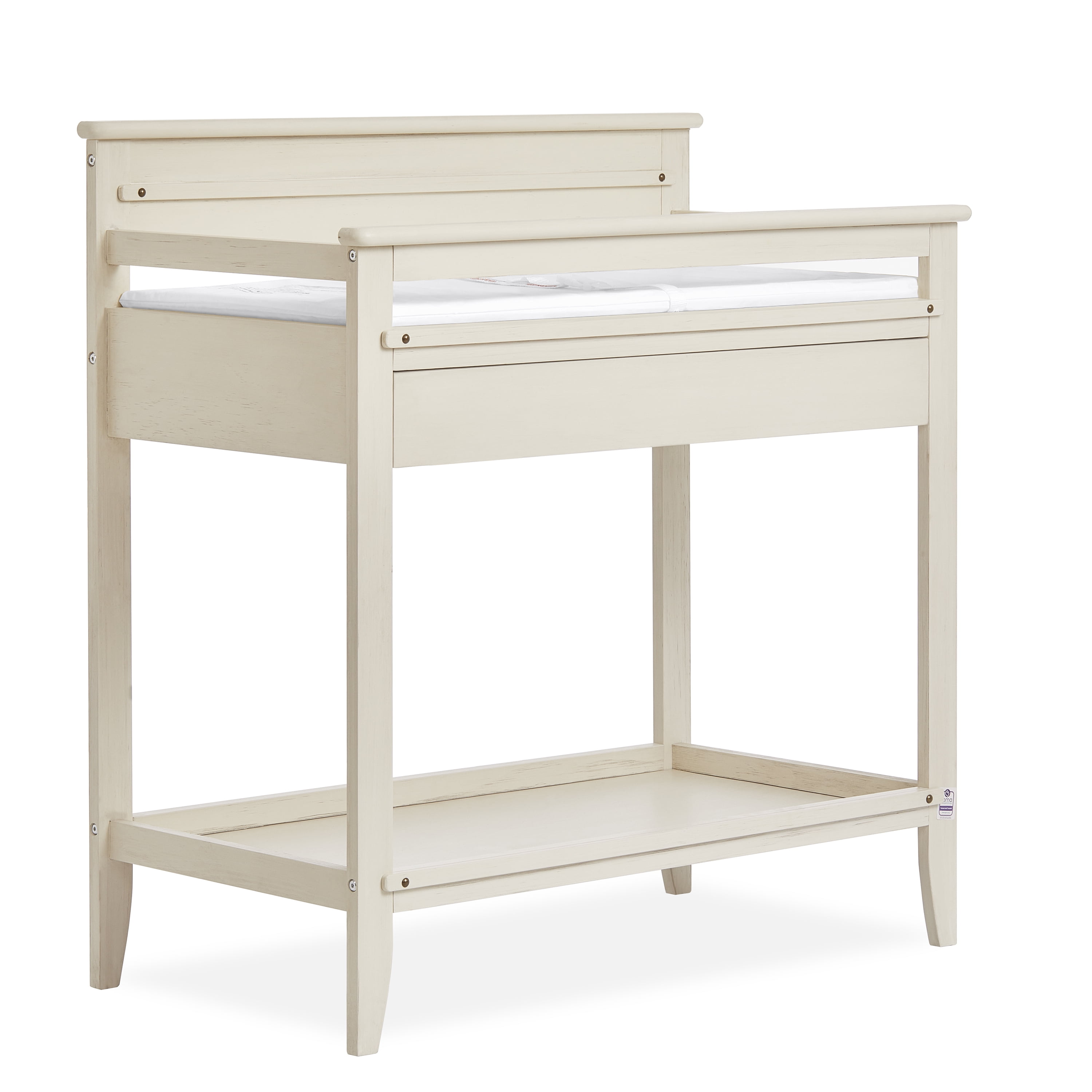 Dream On Me Bayfield Changing Table, JPMA & Greenguard Gold Certified, Glazed Brush White