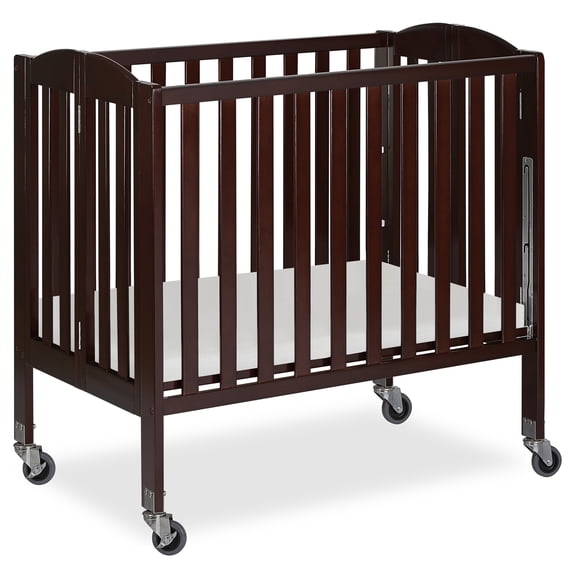 Dream On Me Birch 3-in-1 Folding Portable Mini Crib, Espresso