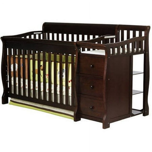 Dream On Me Brody 5-in-1 Convertible Crib with Changer, Espresso